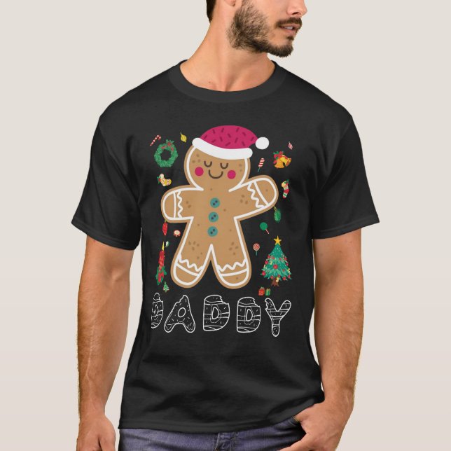 Personalised Gingerbread Family Christmas Pyjamas  T-Shirt (Front)
