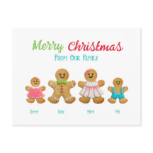 Personalised Gingerbread Family Greeting Card