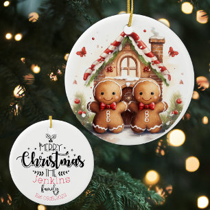 Personalised Gingerbread First Christmas Married  Ceramic Ornament