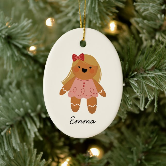 Personalised Gingerbread Girl Christmas Ornament (Tree)