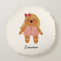 Personalised Gingerbread Girl Christmas Pillow