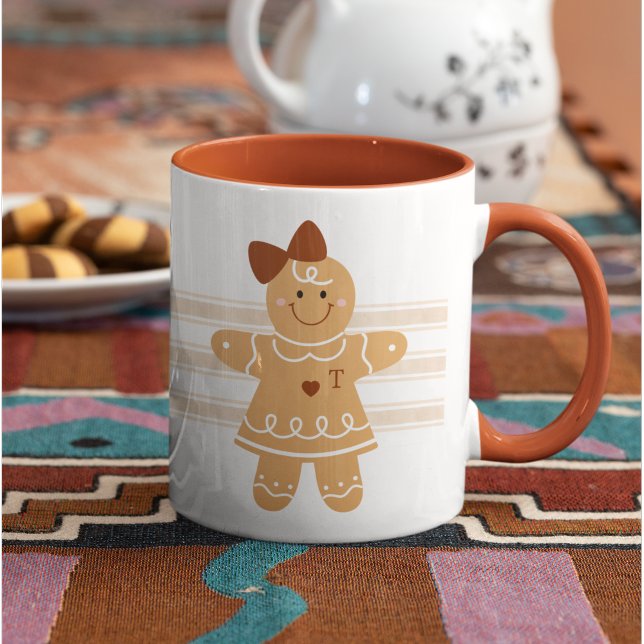 Personalised Gingerbread Girl Mug with Monogram (Creator Uploaded)