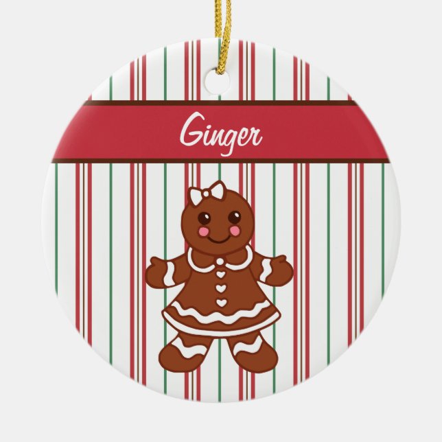 Personalised Gingerbread Girl Ornament (Front)