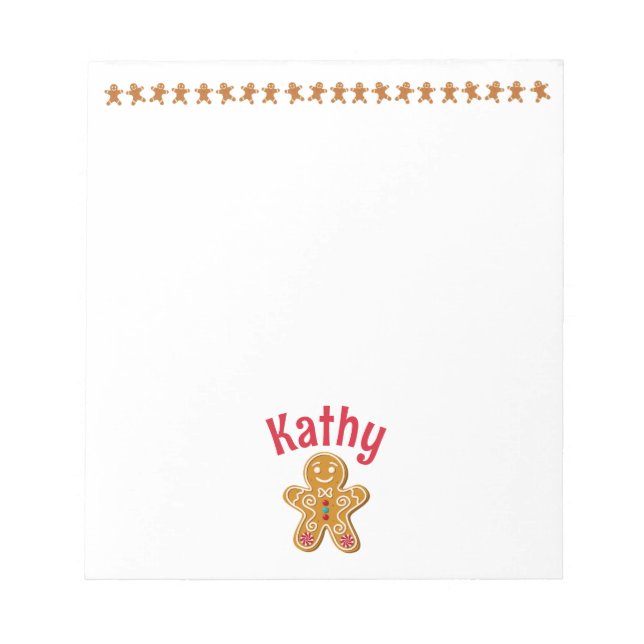 Personalised Gingerbread Holiday Notepad (Front)