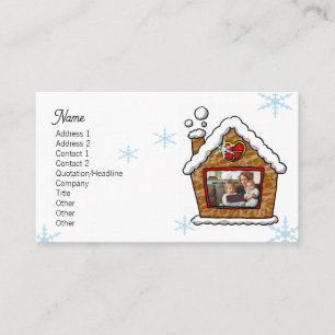 Personalised Gingerbread House Snowflakes Holidays Business Card