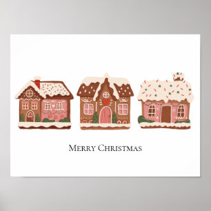 Personalised Gingerbread Houses Christmas Holiday  Poster