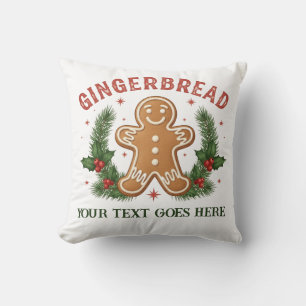 Personalised Gingerbread Man Christmas Cushion