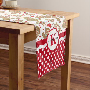 Personalised Gingerbread Man Christmas Short Table Runner