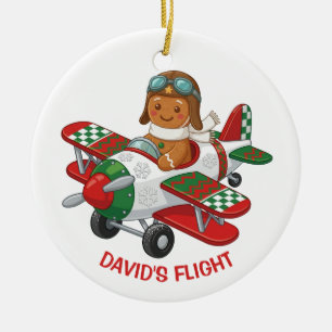 Personalised Gingerbread Pilot Ornament
