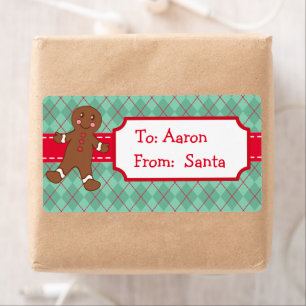 Personalised Gingerbread Santa Christmas Gift Tags