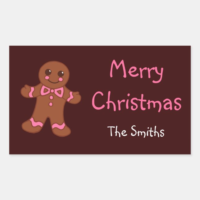 Personalised Gingerbread Stickers (Front)