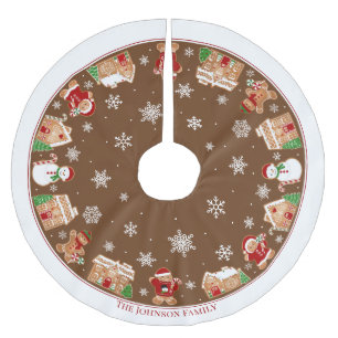 Personalised Gingerbread Village Brushed Polyester Tree Skirt