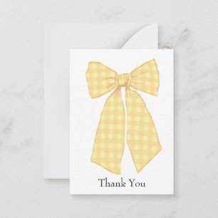 Personalised Gingham Coquette Bow Thank You Card