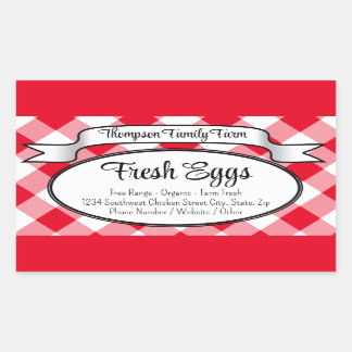 Personalised Gingham Farm Egg Carton Label