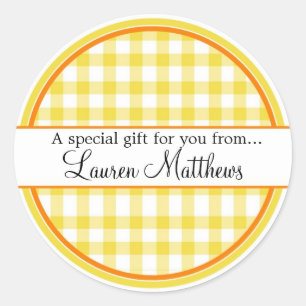 Personalised Gingham Gift Stickers