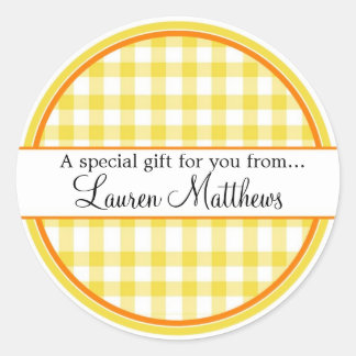 Personalised Gingham Gift Stickers