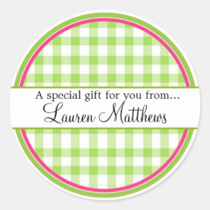 Personalised Gingham Gift Stickers