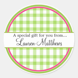 Personalised Gingham Gift Stickers