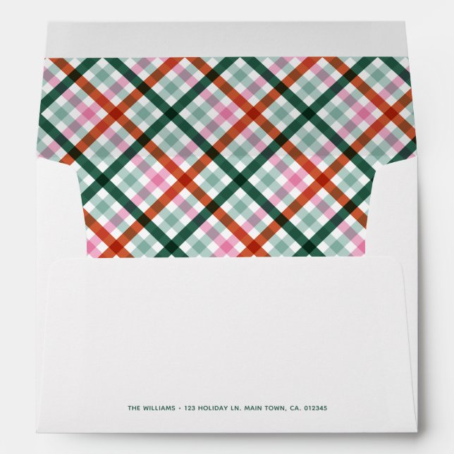 Personalised Gingham Merry Christmas Envelope (Back (Bottom))