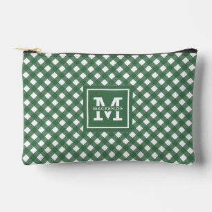 Personalised Gingham Plaid Pattern Accessory Pouch