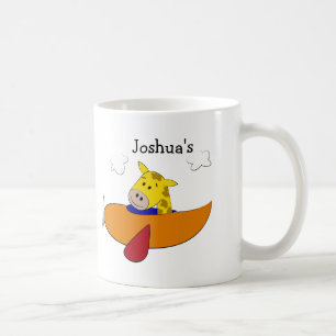 Personalised Giraffe Aeroplane Coffee Mug