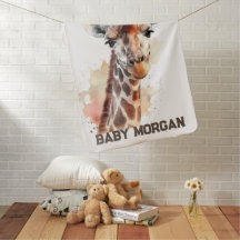 Personalised Giraffe Baby Blanket