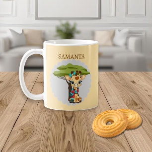  Personalised Giraffe in the Savanna Mug