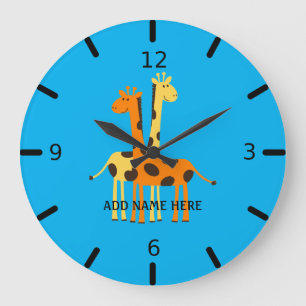 Personalised Giraffe  Large Clock