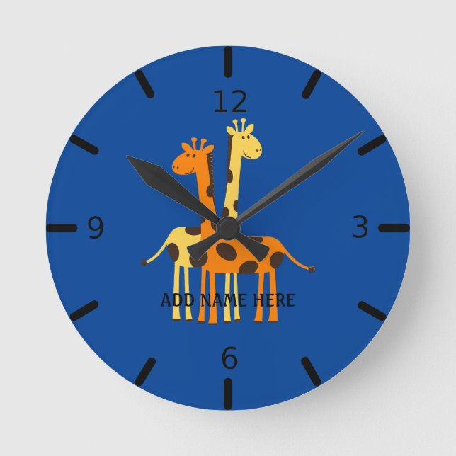 Personalised Giraffe  Large Clock (Front)