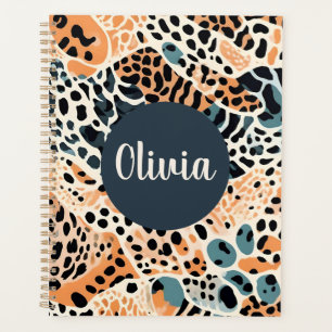 Personalised Giraffe Leopard Animal Print Planner