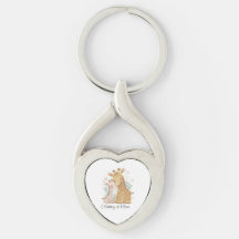 Personalised Giraffe Love Metal Keychain