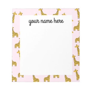 Personalised Giraffe Notepad