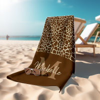 Personalised Giraffe Pattern Monogram Fitness Yoga