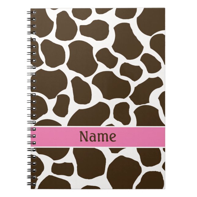Personalised Giraffe Print Notebook (Front)