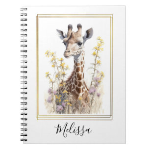 Personalised Giraffe School Office Notebook Gift