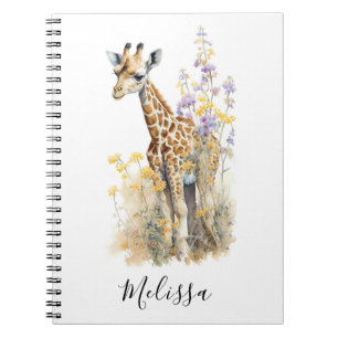 Personalised Giraffe School Office Notebook Gift