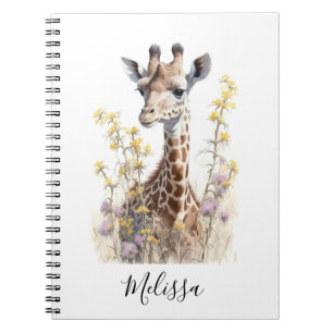 Personalised Giraffe School Office Notebook Gift