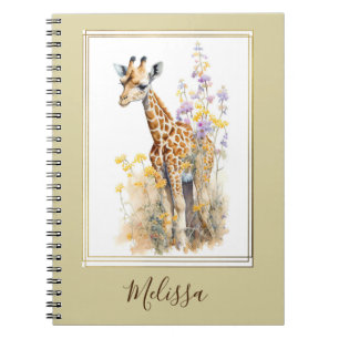 Personalised Giraffe School Office Notebook Gift