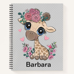 Personalised Giraffe Sketch Notebook