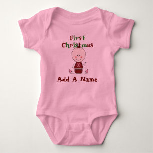Personalised Girl 1st Christmas Bodysuit