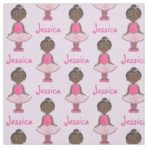 Personalised Girl Ballerina Pink Tutu Ballet Dance Fabric