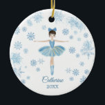 Personalised Girl Ballet Nutcracker Birthday  Ceramic Ornament<br><div class="desc">Personalised Girl Ballet Nutcracker Birthday Snowflakes Ceramic Ornament</div>