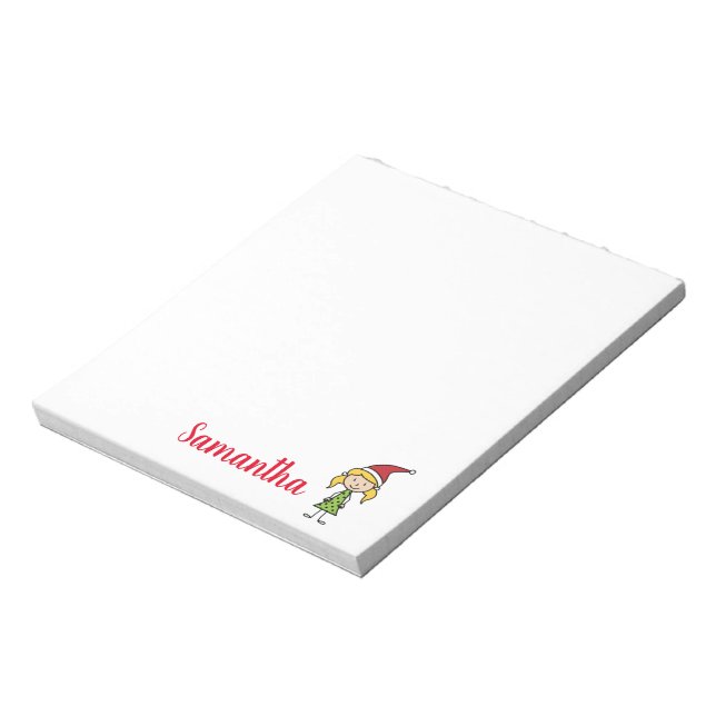 Personalised Girl Christmas Notepad (Rotated)