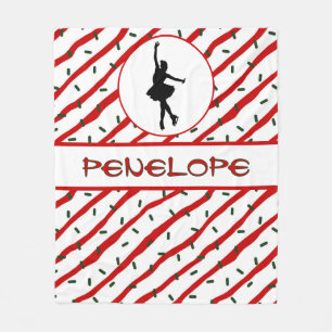 Personalised Girl Ice Skating Christmas Blanket