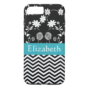 Personalised Girl Mod Daisies & Chevron With Name iPhone 8 Plus/7 Plus Case