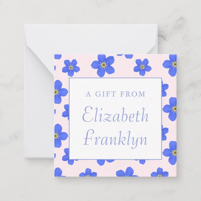 Personalised Girl Modern Floral Gift Enclosure Card (Front)