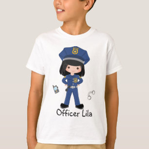 Personalised Girl Police Officer Law Enforcment T-Shirt