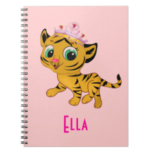 Personalised Girl Tiger Princess Tigress Notebook