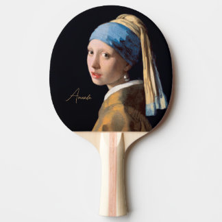 Personalised-Girl with a Pearl Earring-Vermeer Ping Pong Paddle