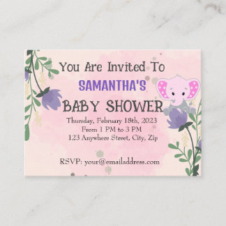 Personalised Girls Baby Shower - create your own Enclosure Card